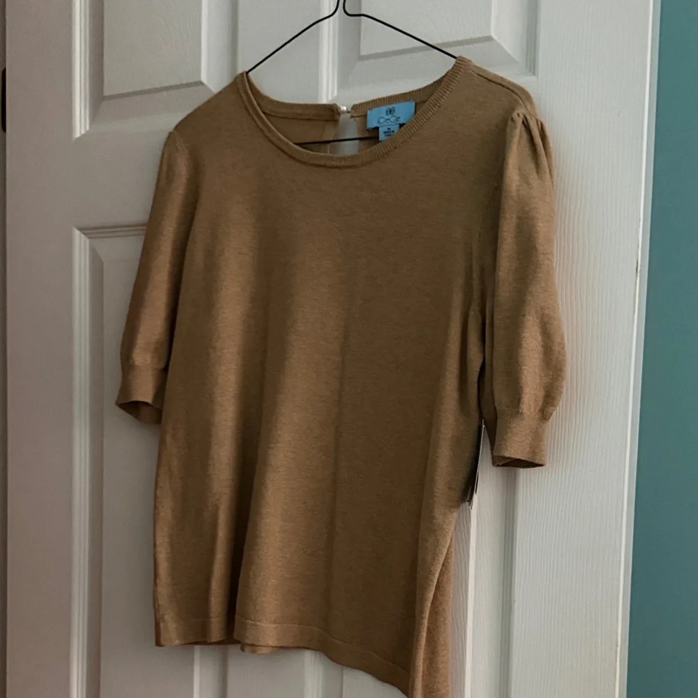 CeCe Camel Knit Top - Picture 1 of 3
